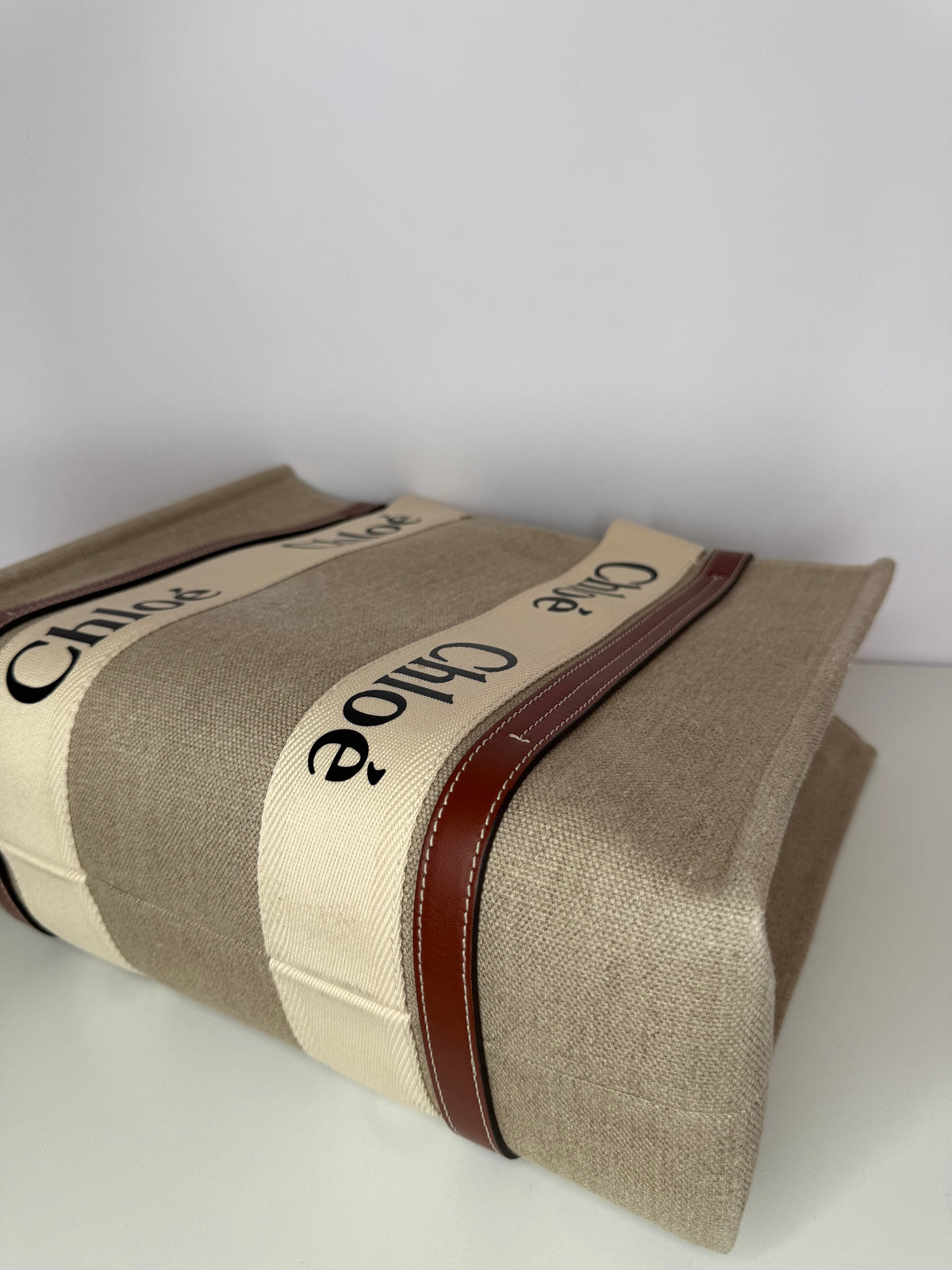 Chloé Woody Medium Canvas Tote Bag