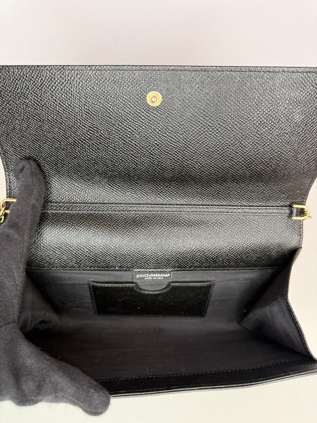 Dolce Gabbana Leopard Print Flap Wallet on Chain