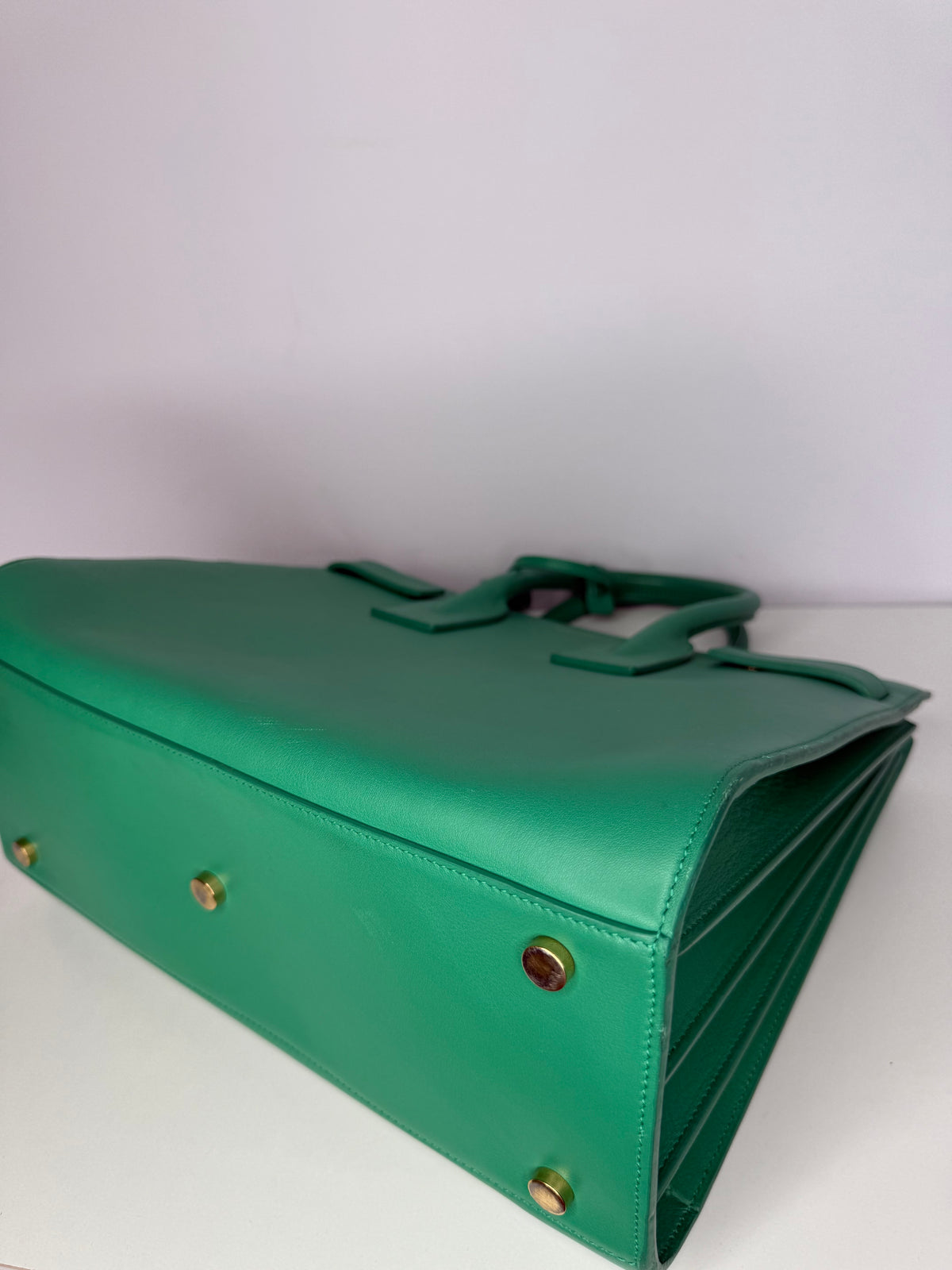 Saint Laurent Small Sac de Jour Green Smooth Calfskin Leather