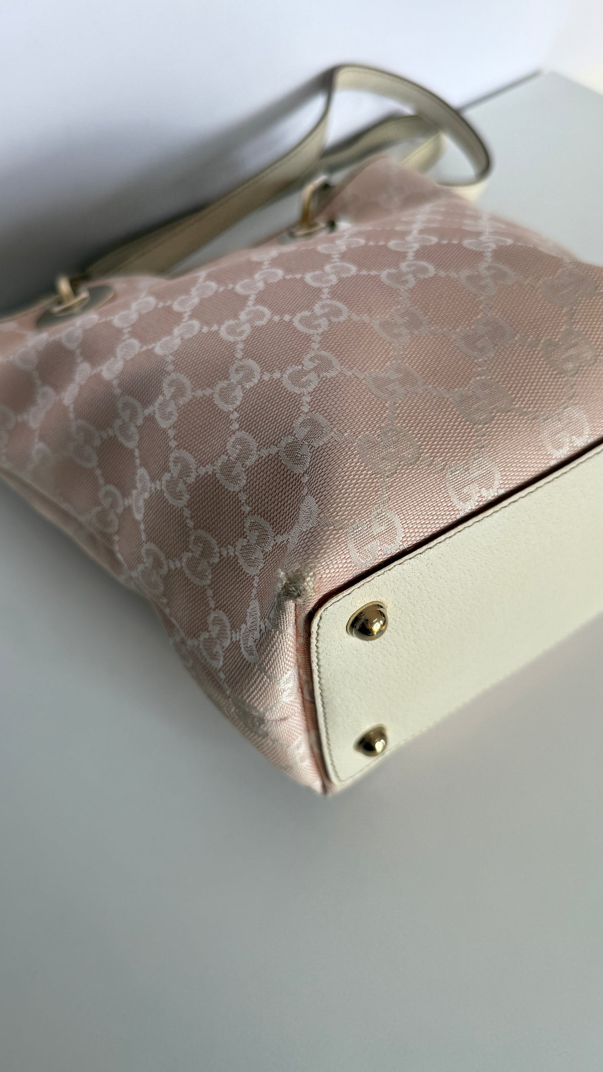 Gucci Light Pink GG Canvas Small Eclipse Tote