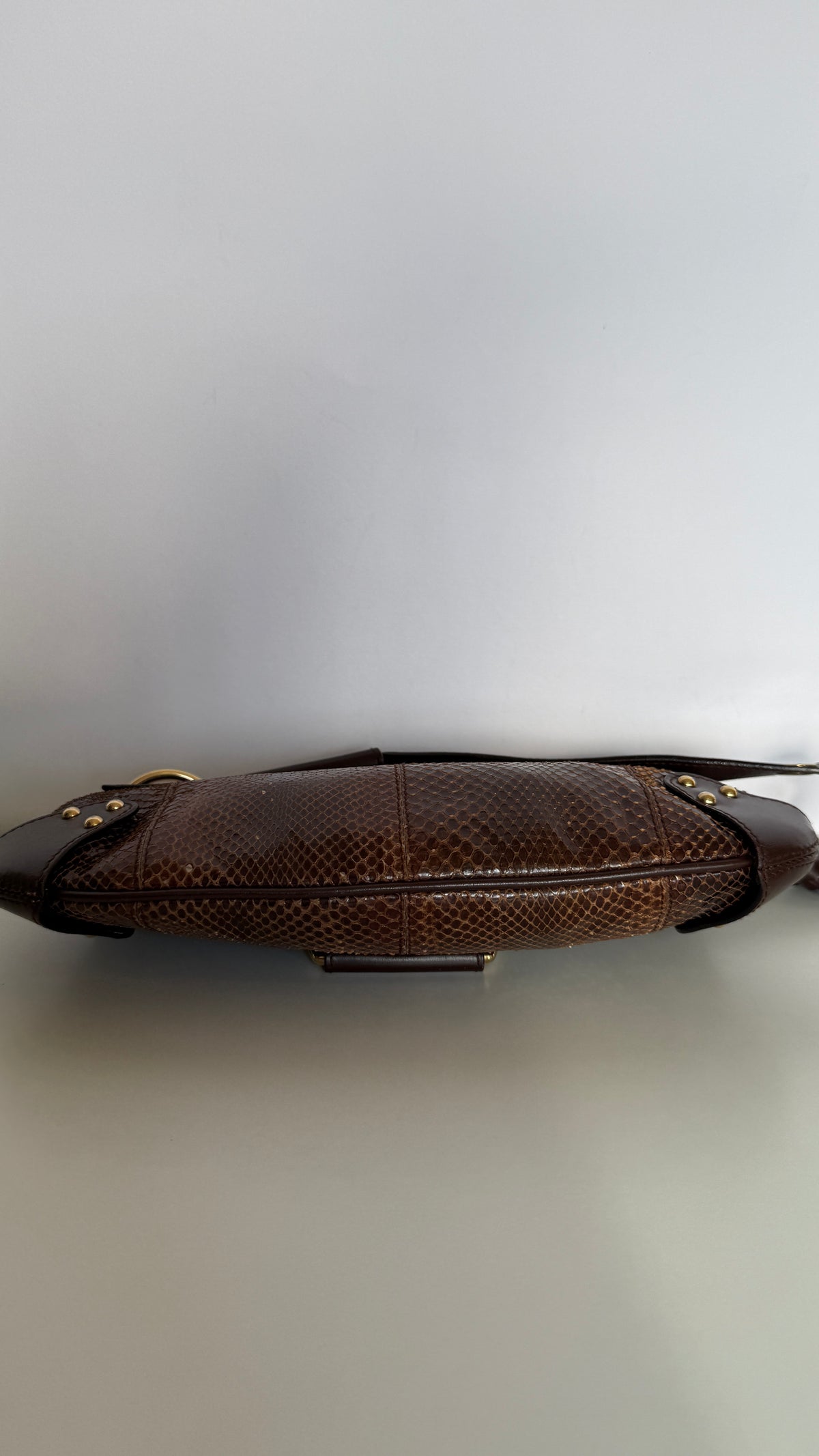 Dolce Gabbana Python & Eel D-Ring Bag Brown Chocolate