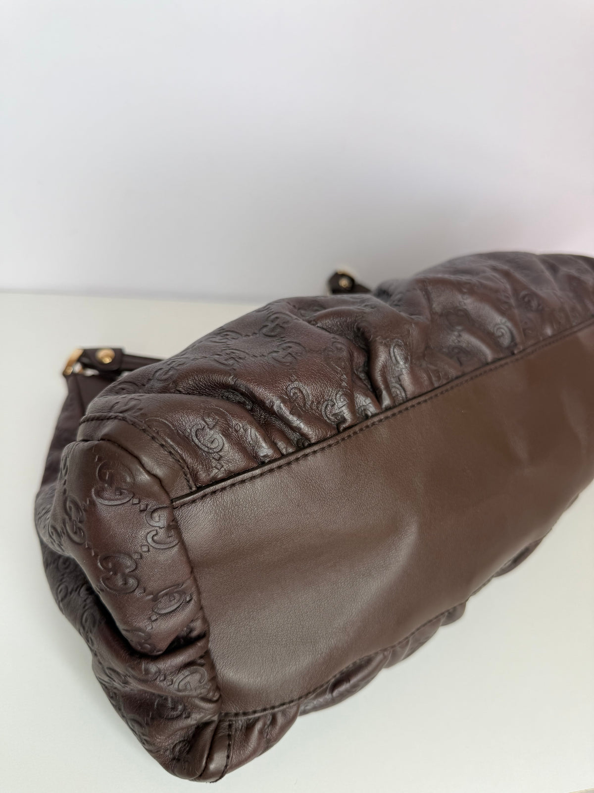 Gucci D Ring Guccissima Brown Leather Hobo Bag
