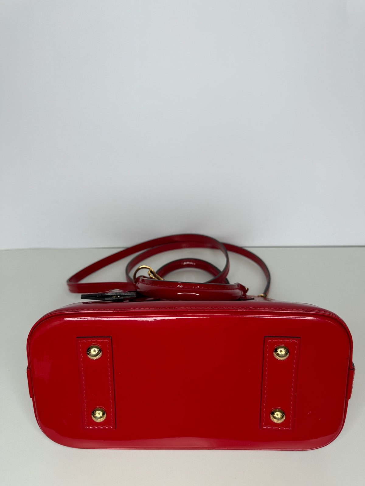 Louis Vuitton Alma BB Red Monogram Vernis Leather