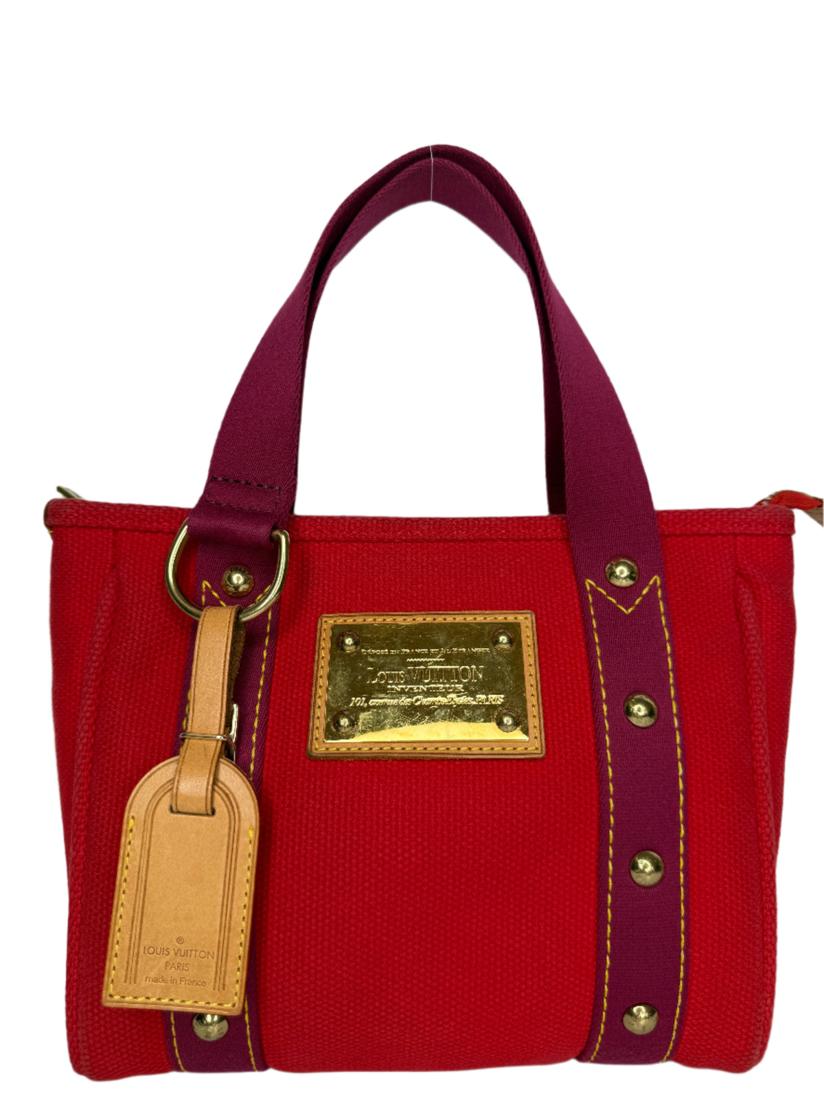 Louis Vuitton Red/Purple Canvas Antigua Cabas PM Bag