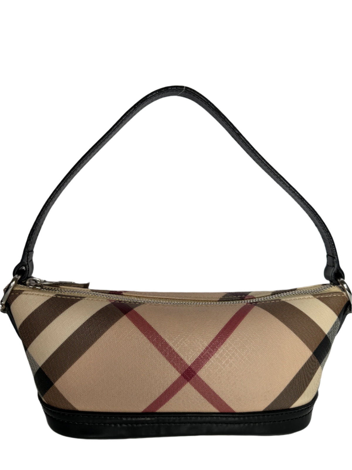 Burberry Nova Check Mini Boat Pochette Black Patent Leather (2)