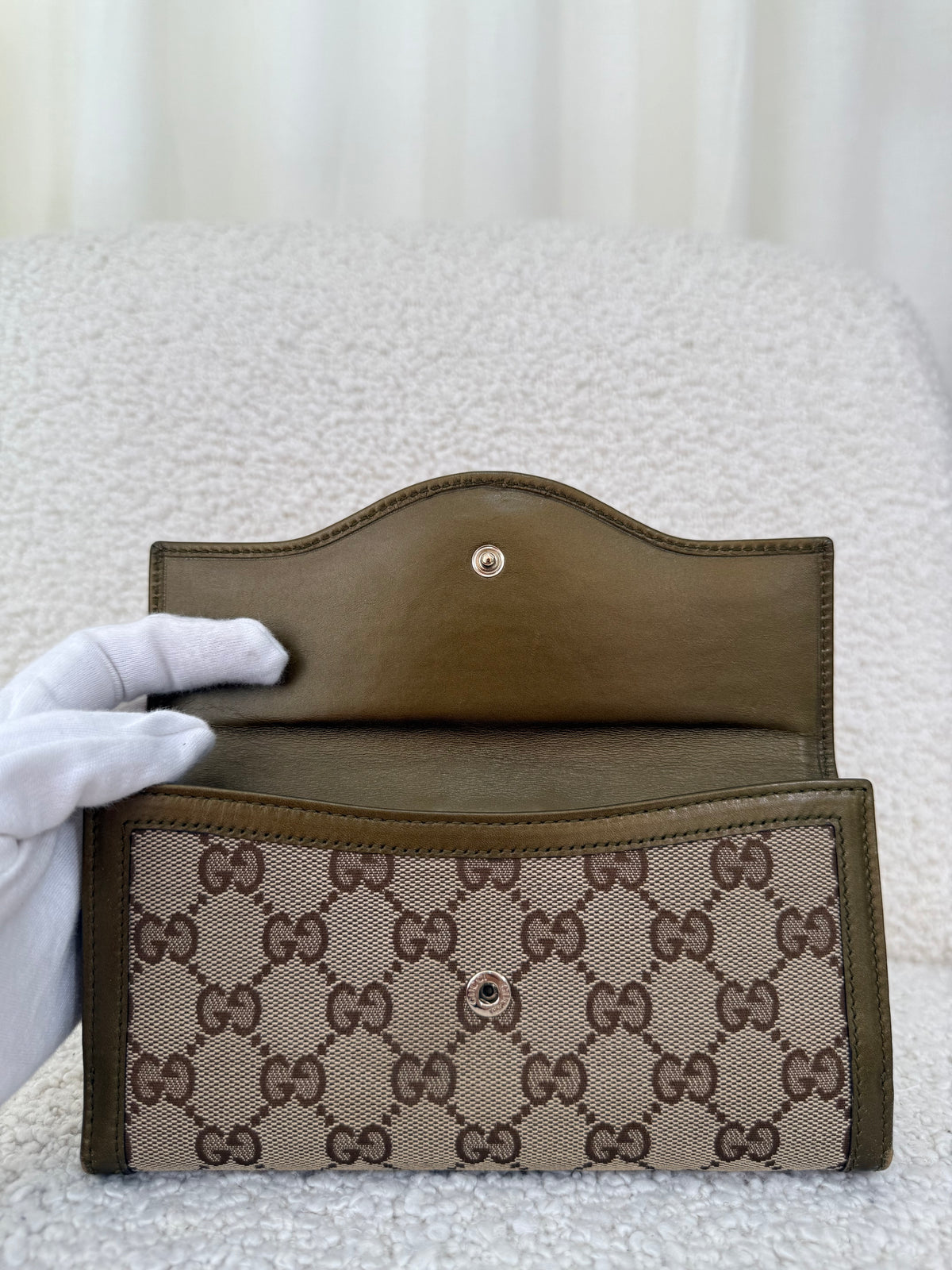 Gucci GG Interlocking Canvas Bifold Long Wallet Brown