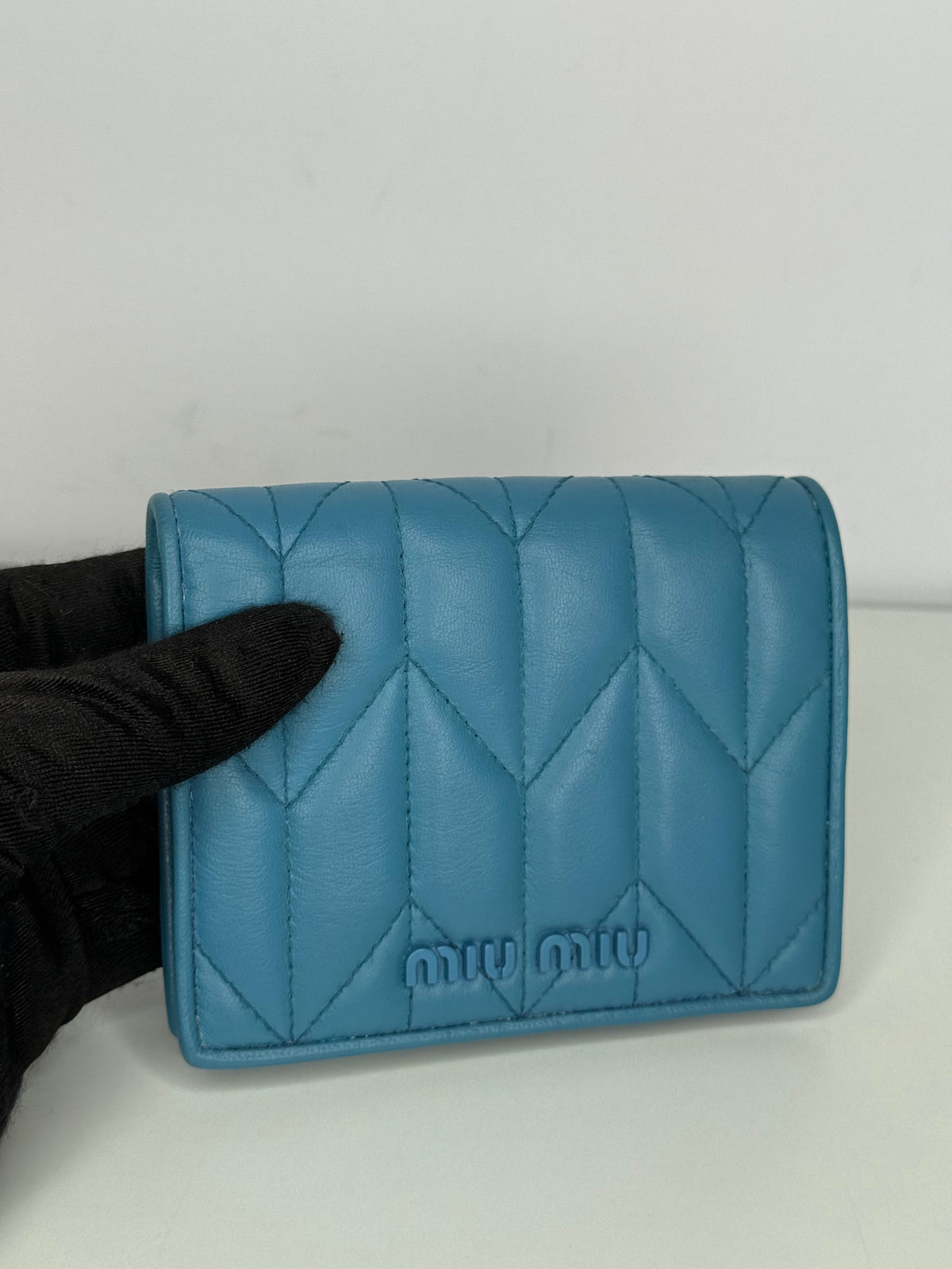 Miu Miu Small Blue Leather Wallet
