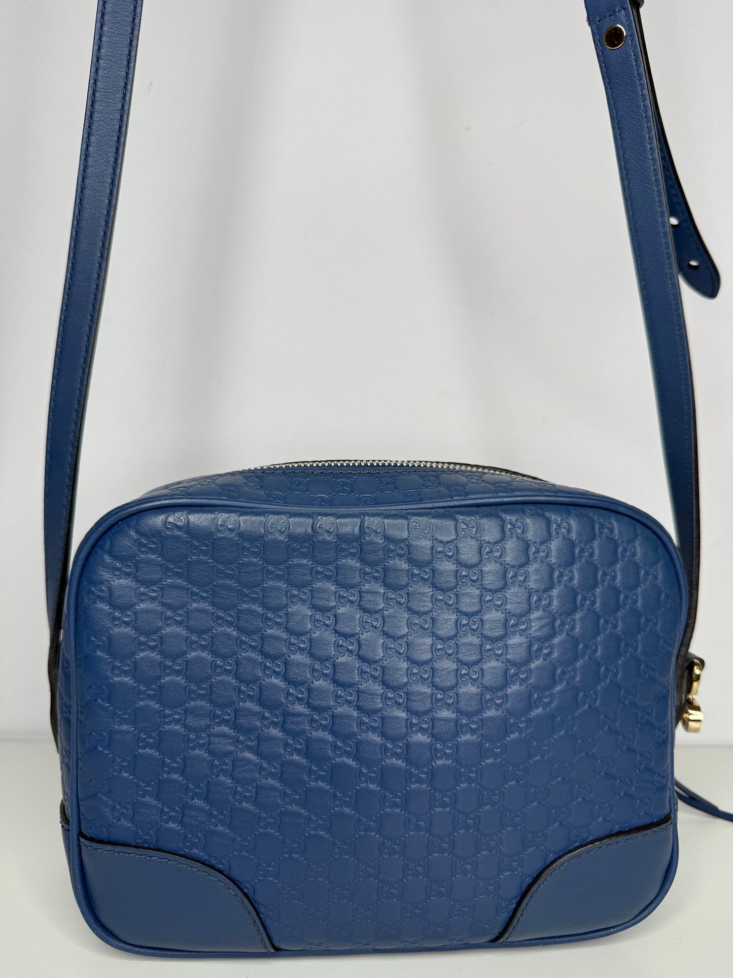 Gucci Blue Microguccissima Leather Bree Crossbody Bag