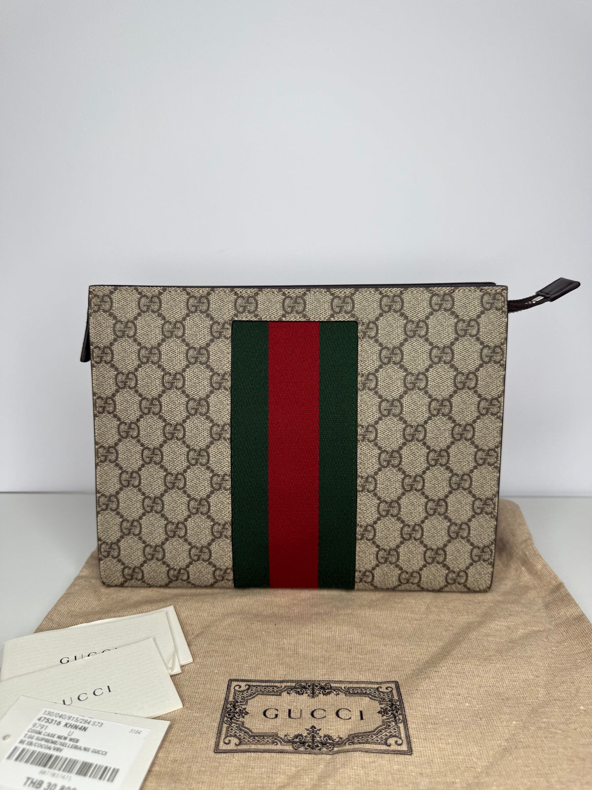 Gucci GG Supreme Canvas Ophidia Web Pouch