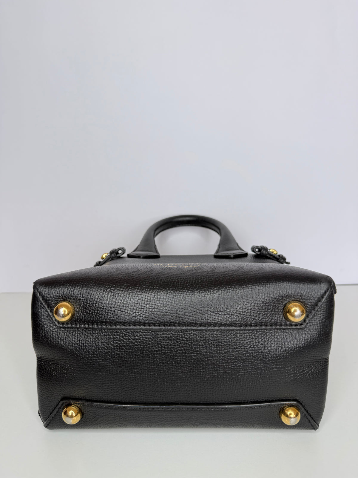 Burberry Baby Banner Black Leather House Check Tote Bag