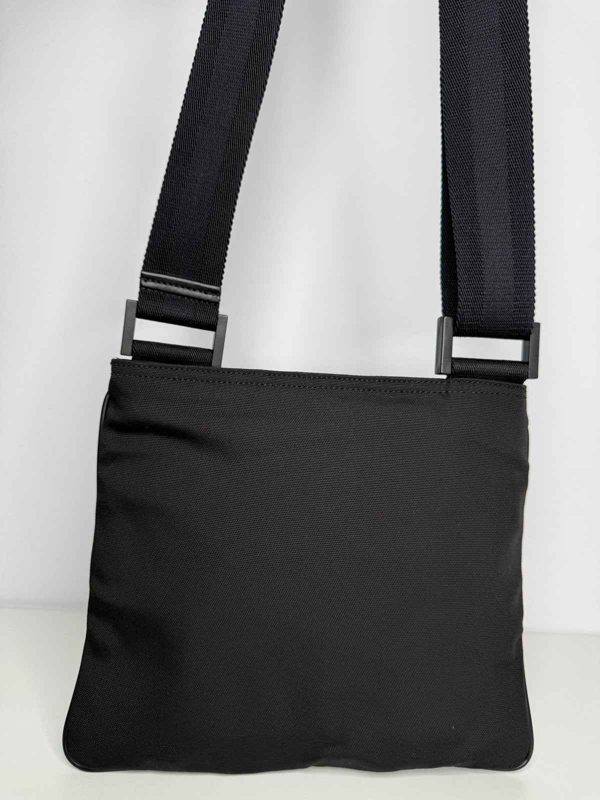 Gucci Men’s Nylon Web Interlocking G Messenger Bag Black