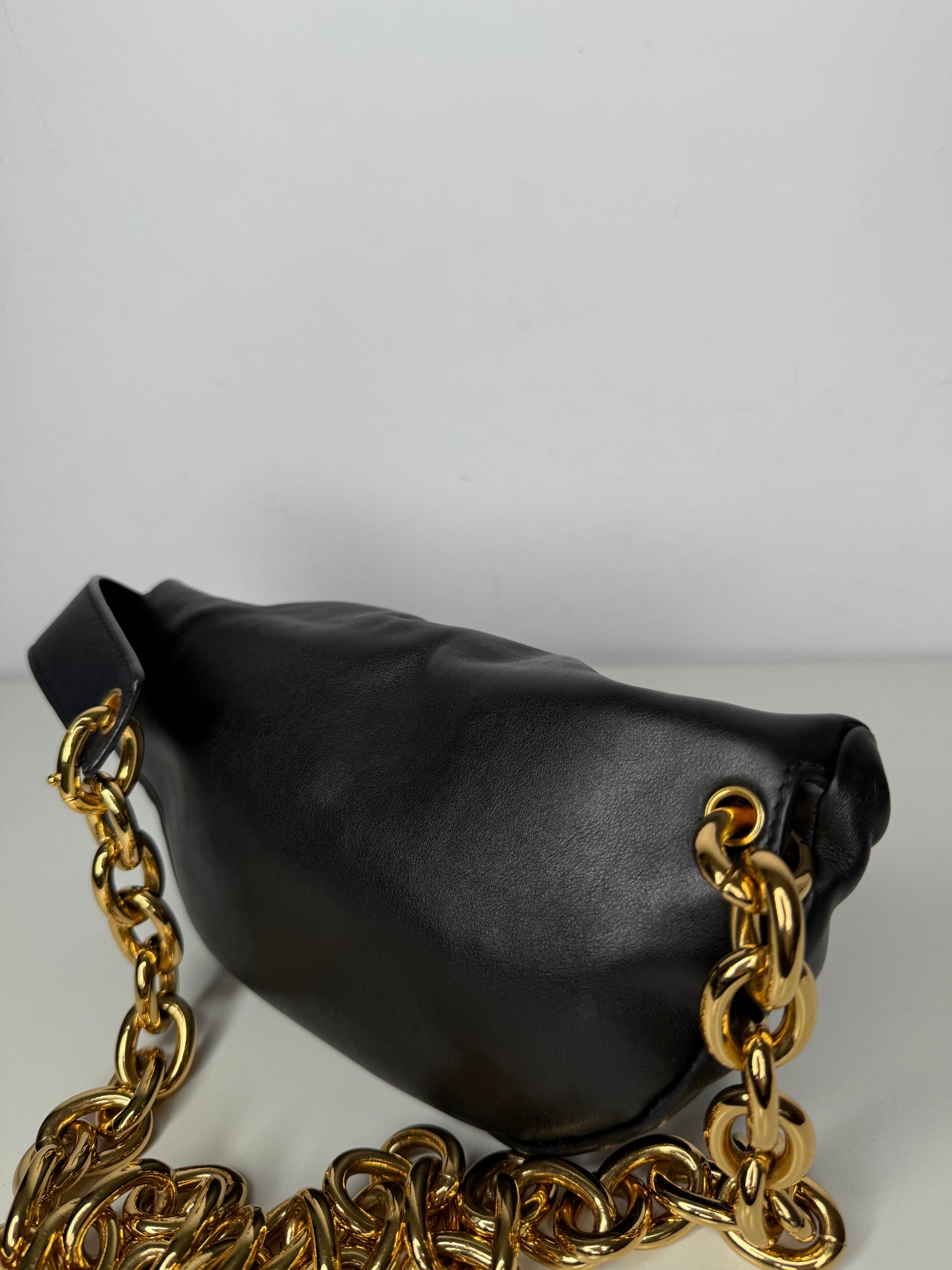 Bottega Veneta Black Nappa Leather The Belt Chain Pouch