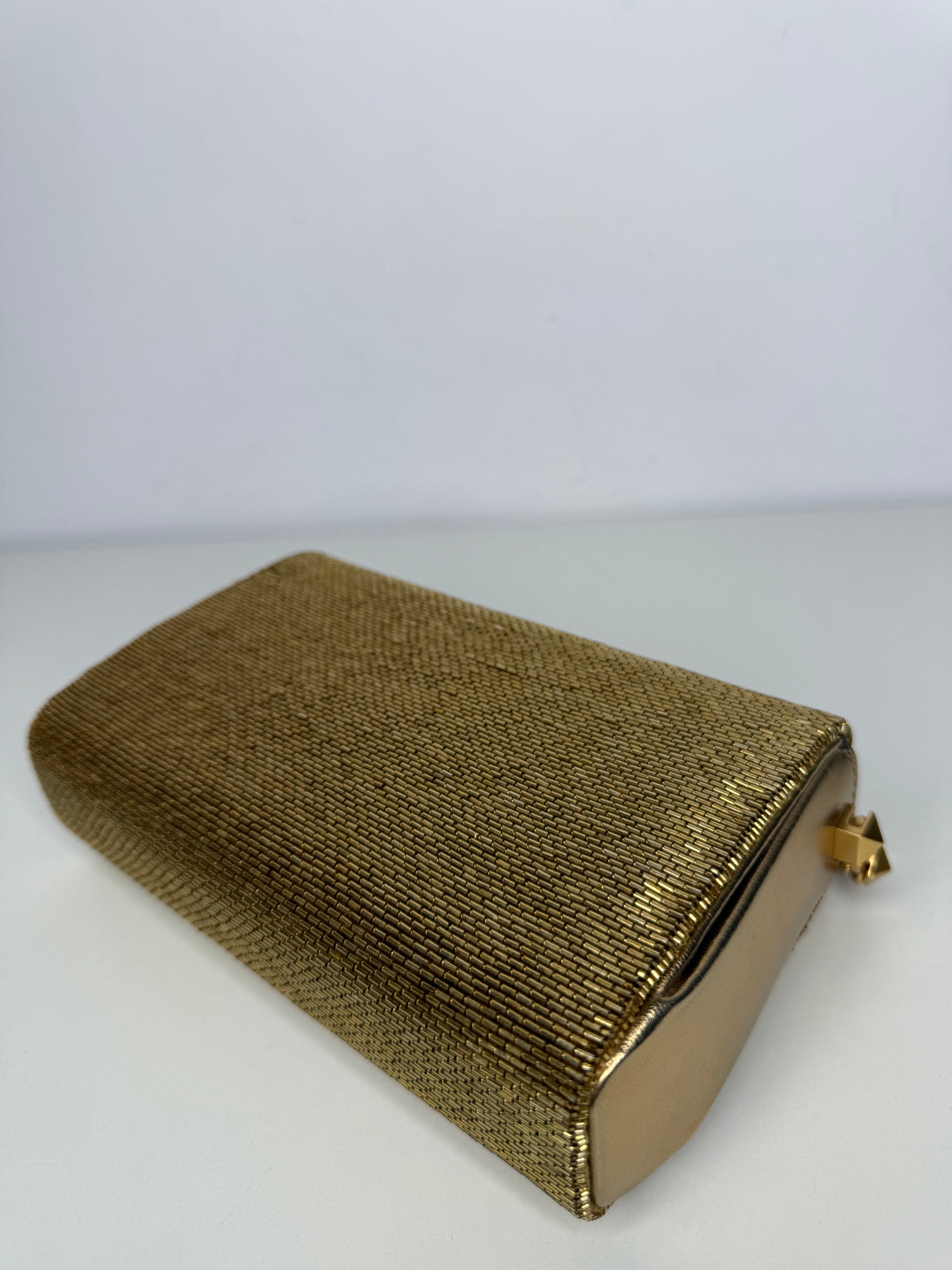 Valentino Garavani Carry Secrets Rockstud Chain Metallic Clutch