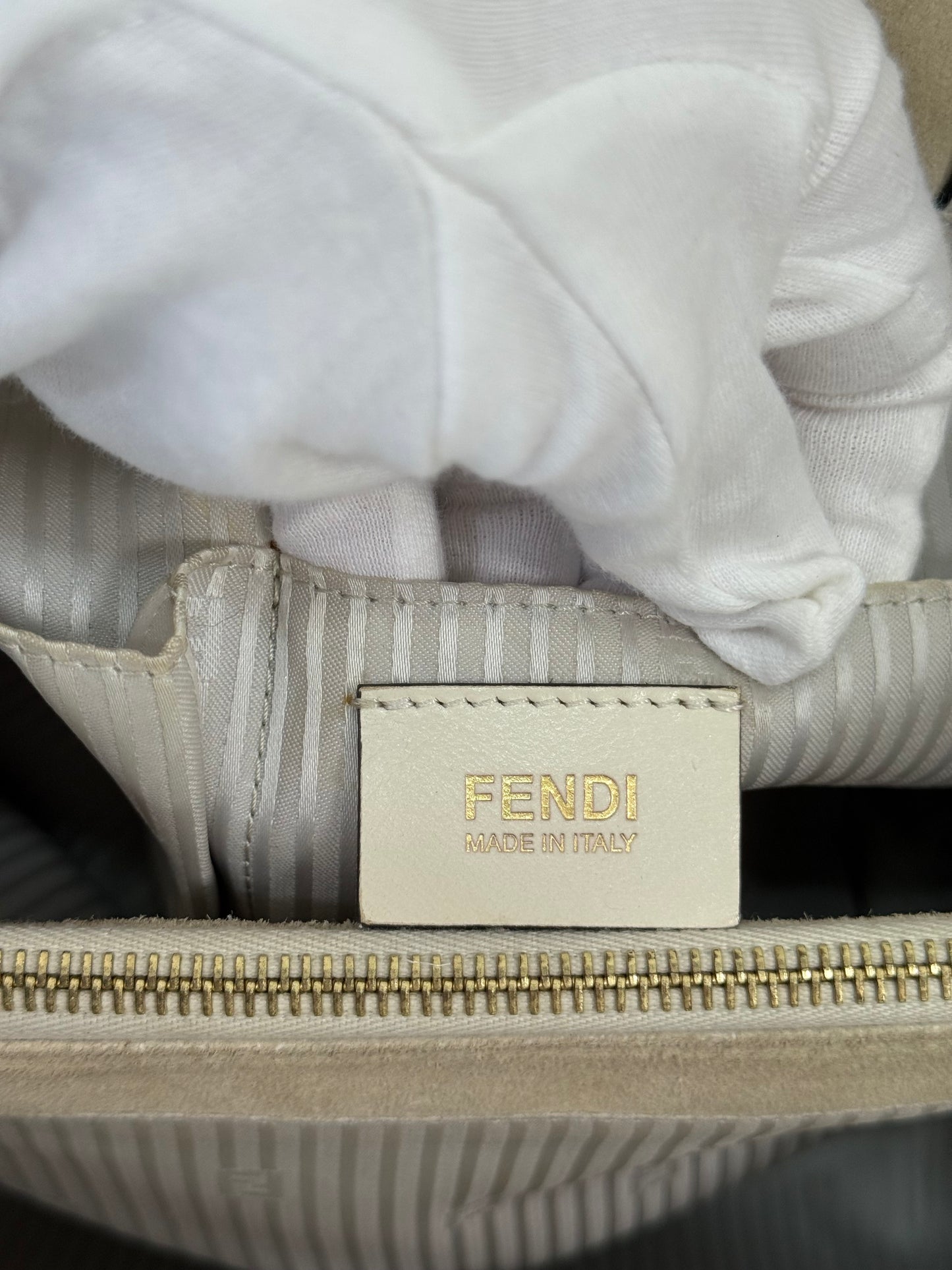 Fendi Grey/Beige Leather Medium 2Jours Tote Bag