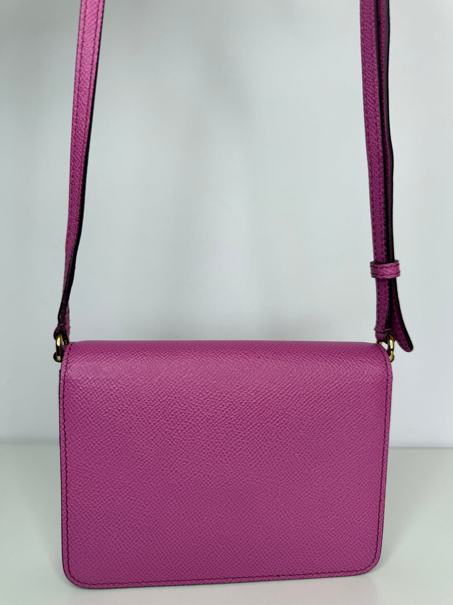 Dolce Gabbana Pink Dauphine Leather Mini Crossbody Bag