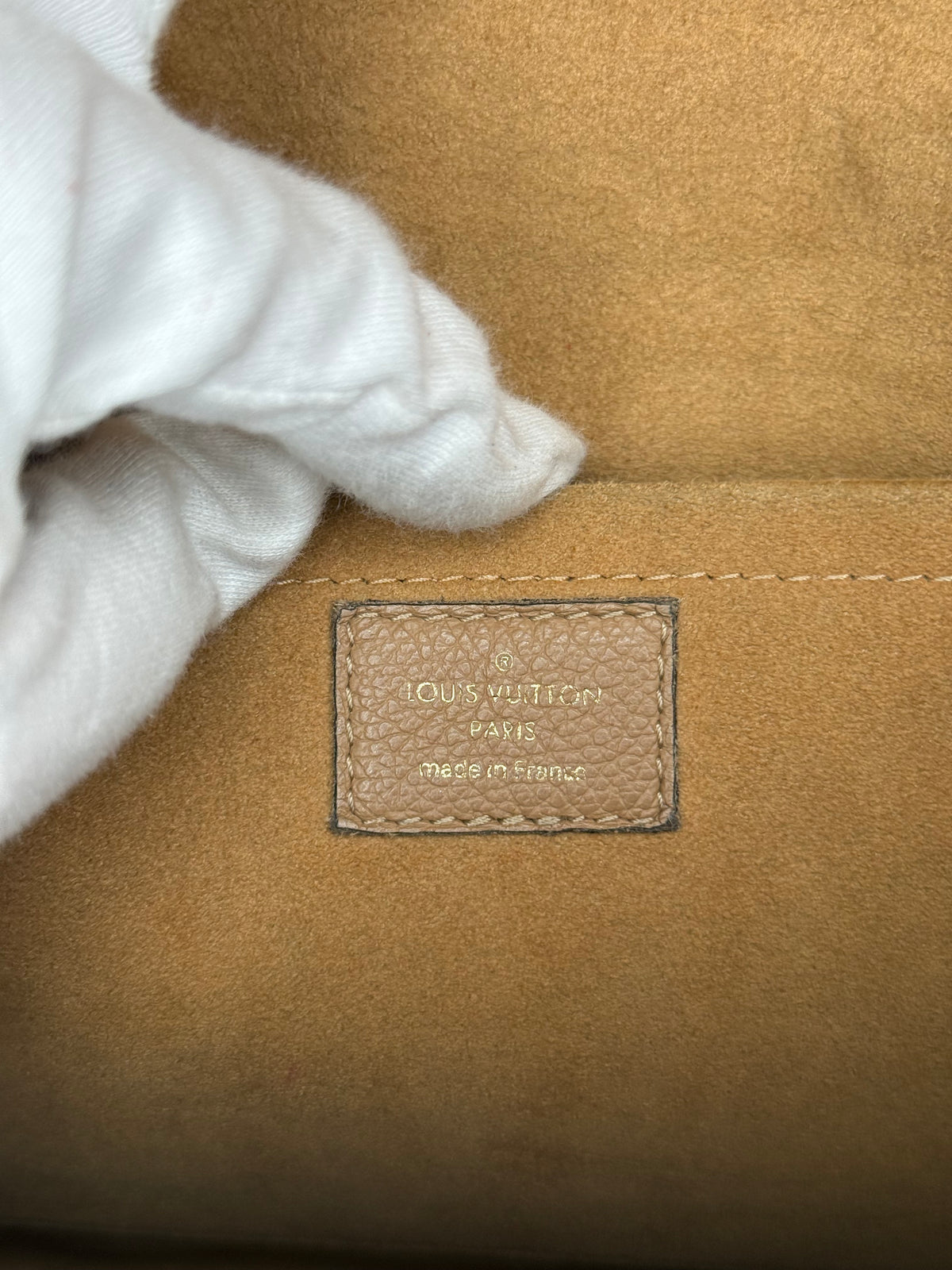 Louis Vuitton Marignan Monogram Canvas and Beige Leather Bag
