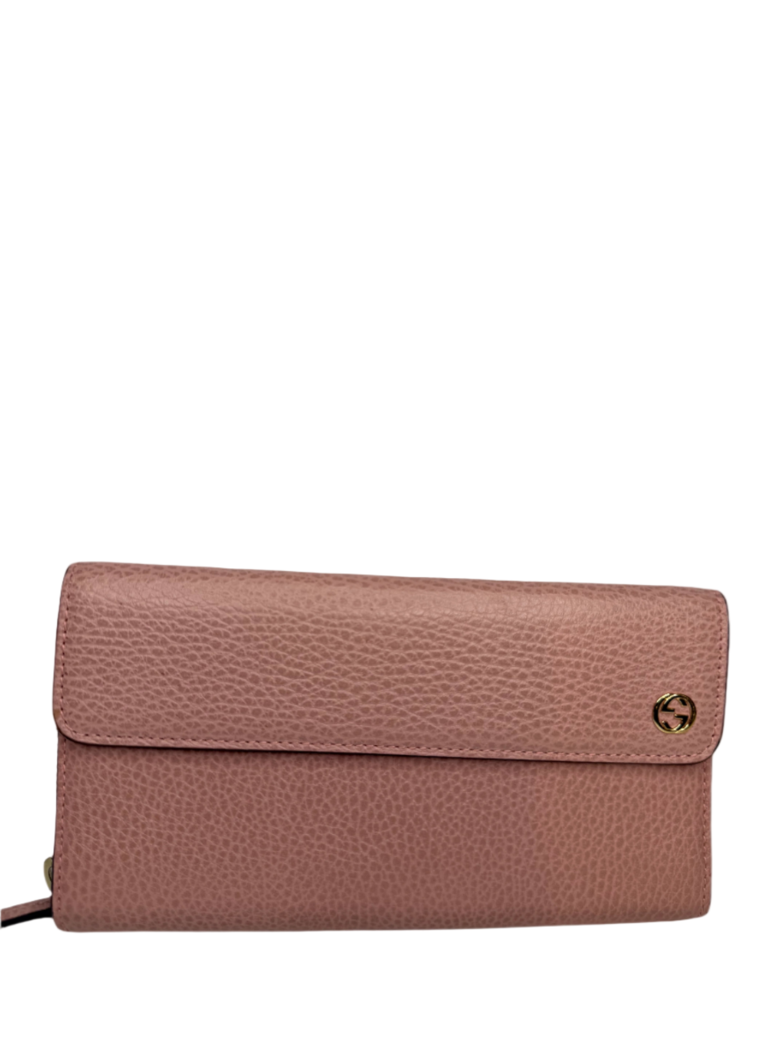 Gucci Pink Leather Interlocking G Continental Wallet