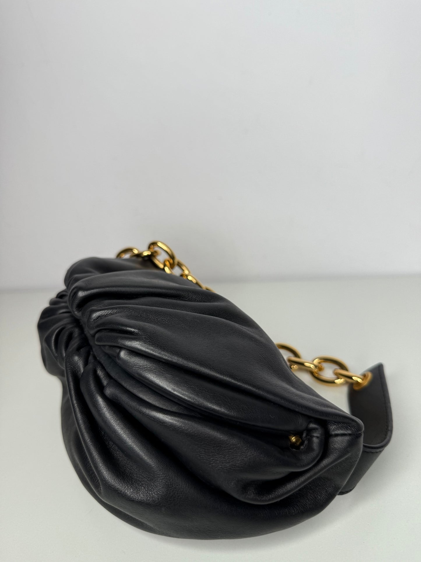 Bottega Veneta Black Nappa Leather The Belt Chain Pouch