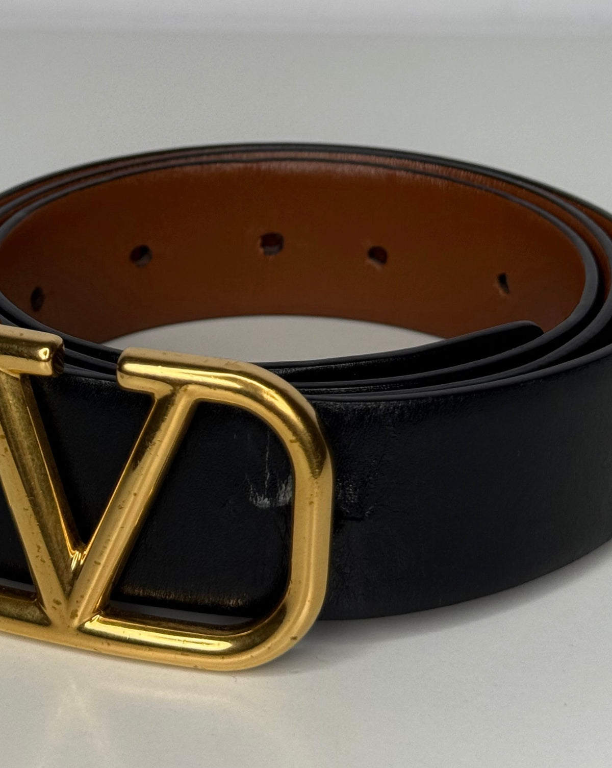 Valentino VLogo Black Calfskin Belt