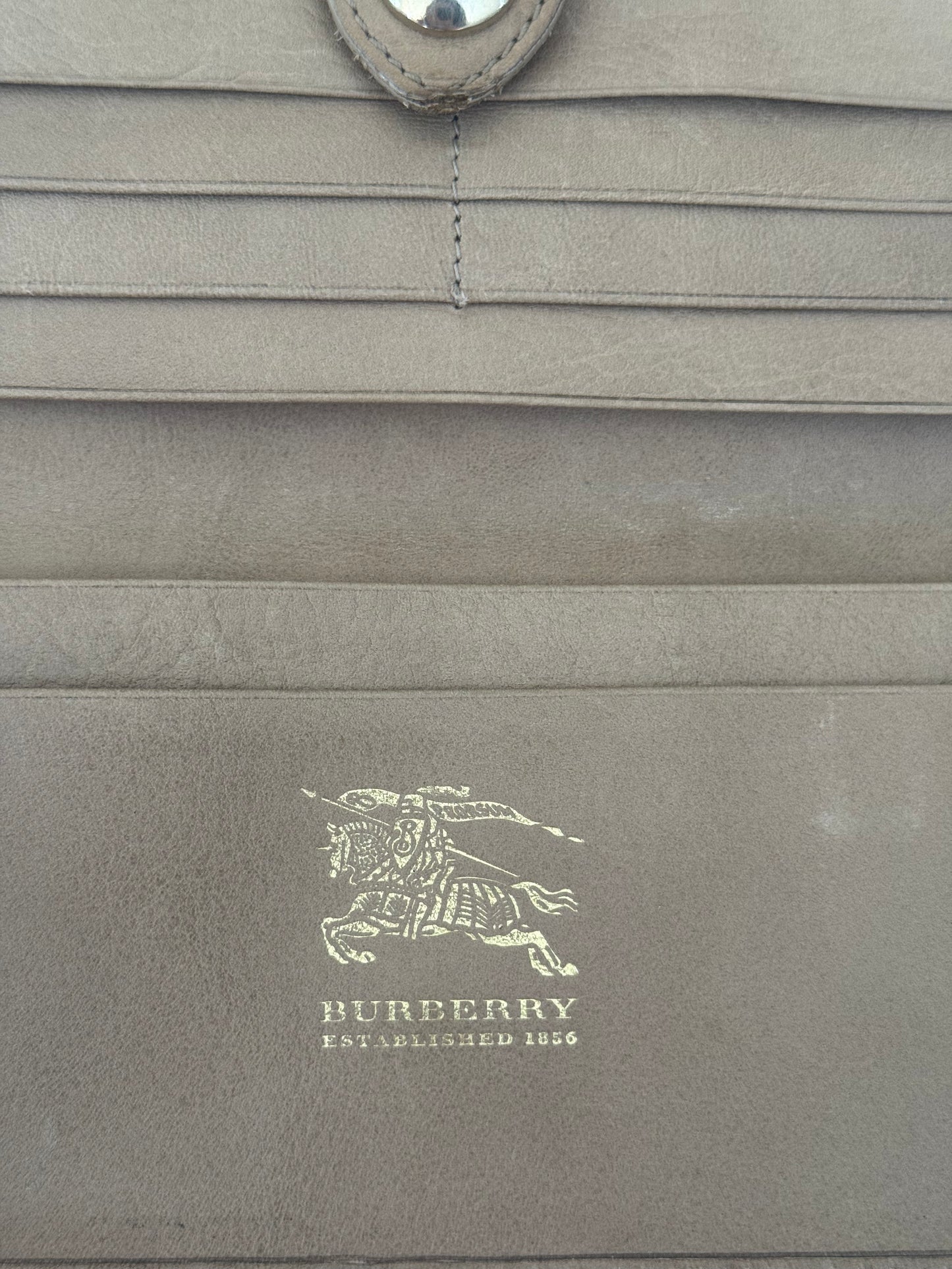 Burberry Beige Nova Check Canvas and Leather Buckle Flap Wallet