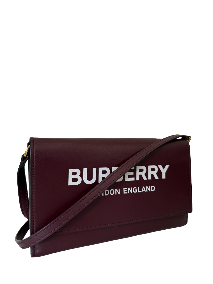 Burberry Hazelmere Burgundy Leather Crossbody Bag