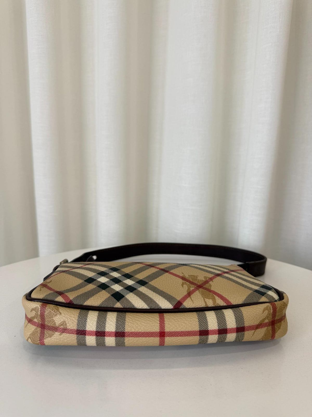 Burberry Haymarket Brown Check Pochette Bag