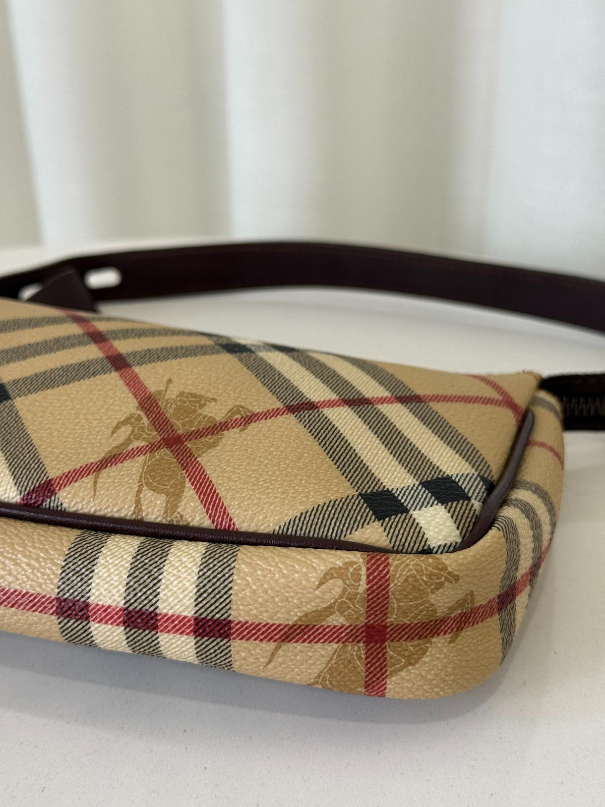Burberry Haymarket Brown Check Pochette Bag