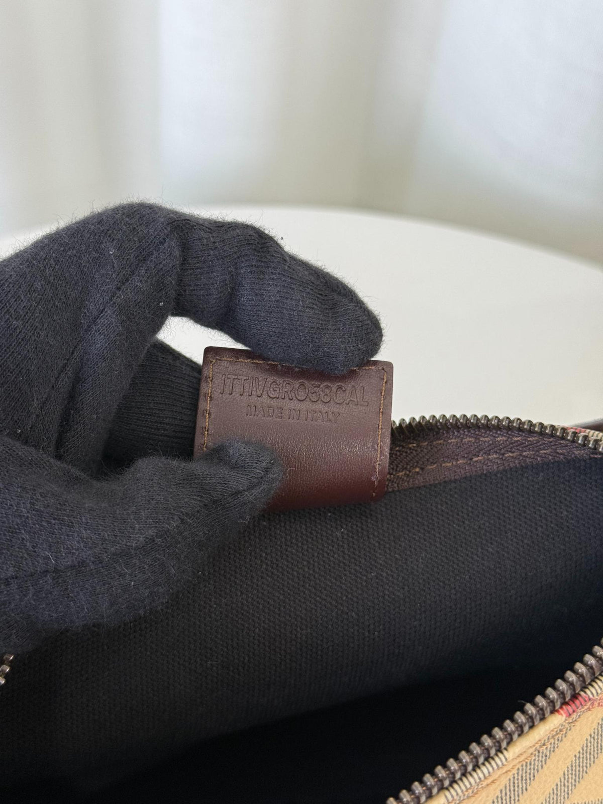 Burberry Haymarket Brown Check Pochette Bag