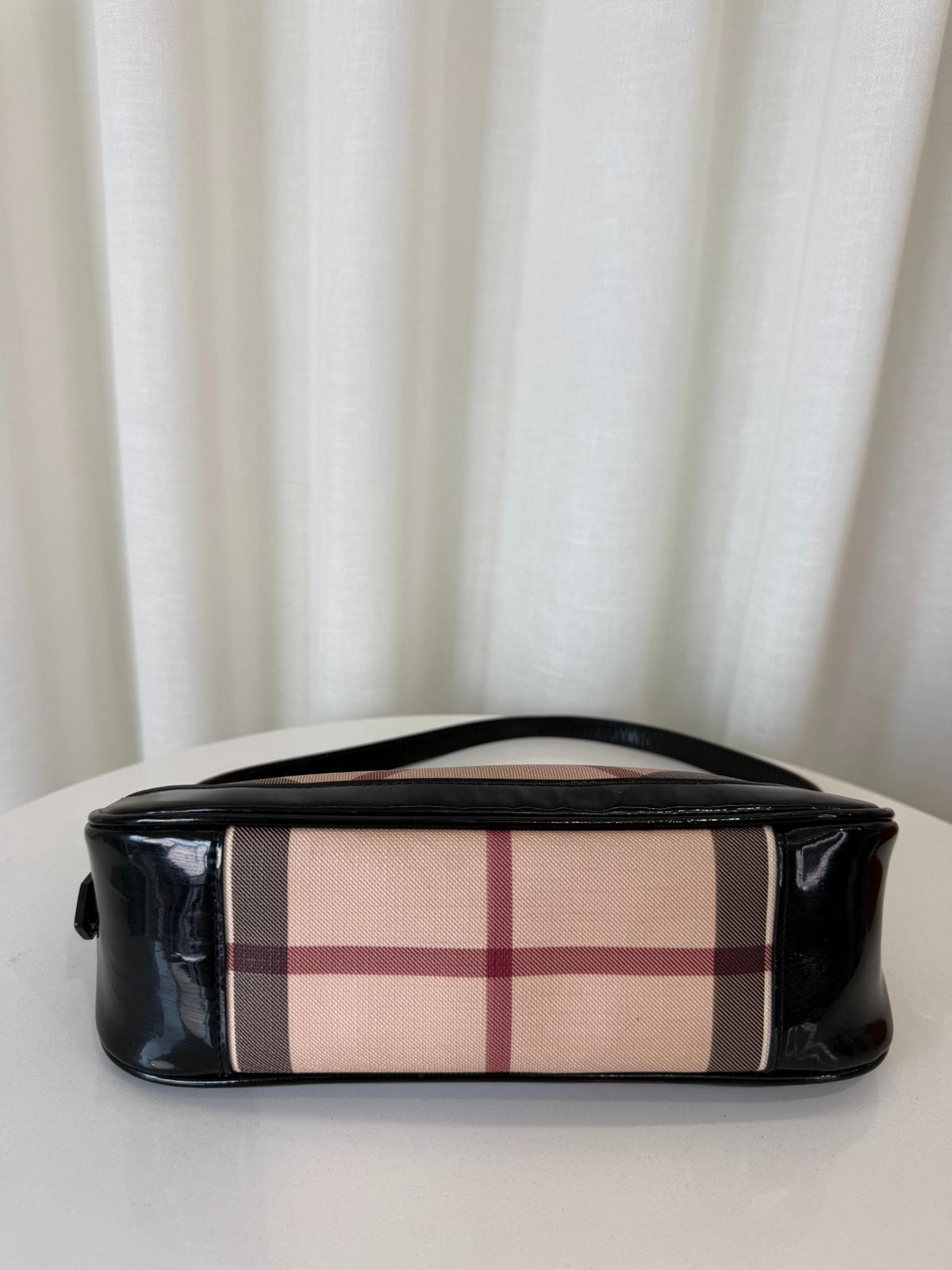 Burberry Nova Check Black Patent Leather Pochette