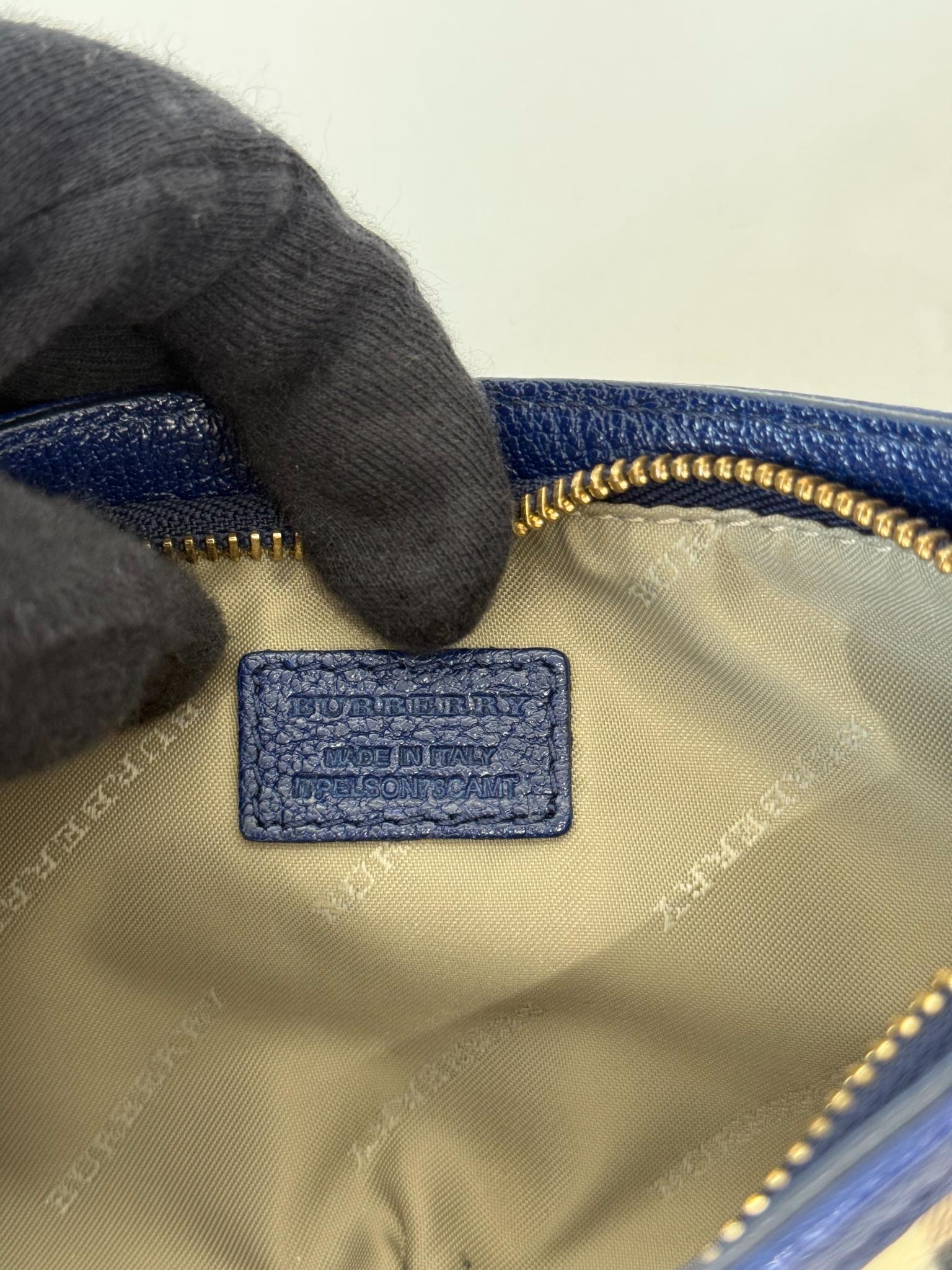 Burberry Anabel Pochette Beige/Navy Haymarket Check Coated Canvas