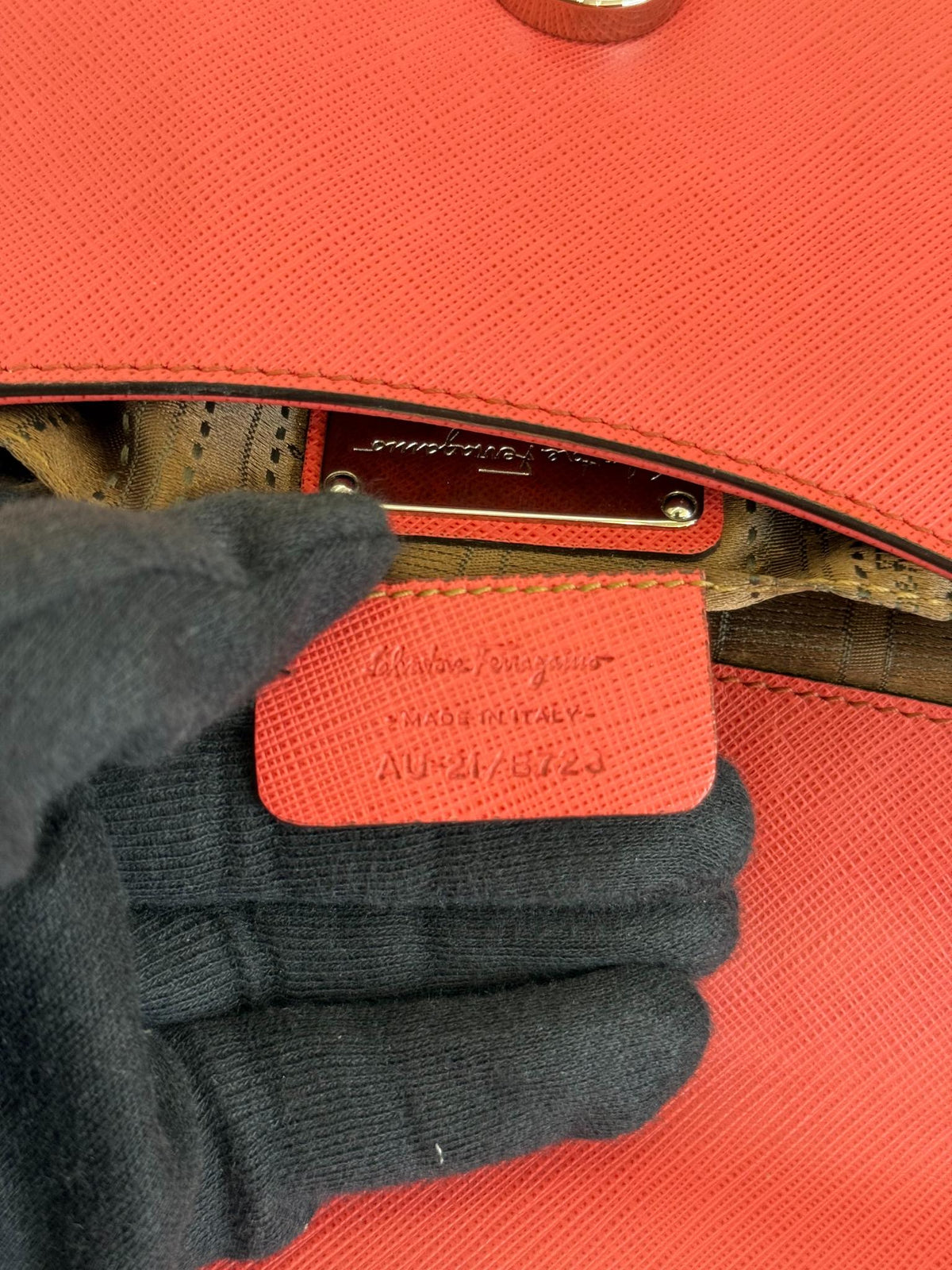 Salvatore Ferragamo Rory Coral Saffiano Leather Chain Shoulder Bag