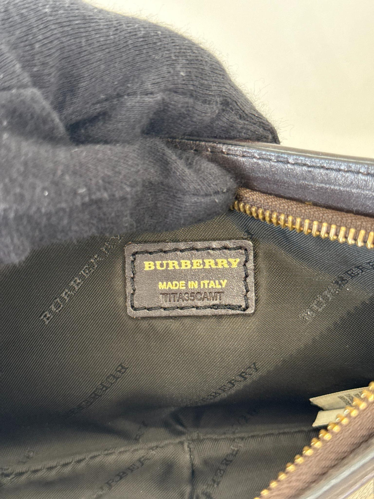 Burberry Anabel Pochette Chocolate Haymarket Check Coated Canvas