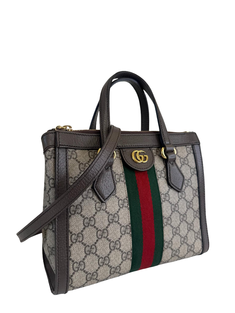 Gucci Beige/Ebony GG Supreme Ophidia Small Tote Bag
