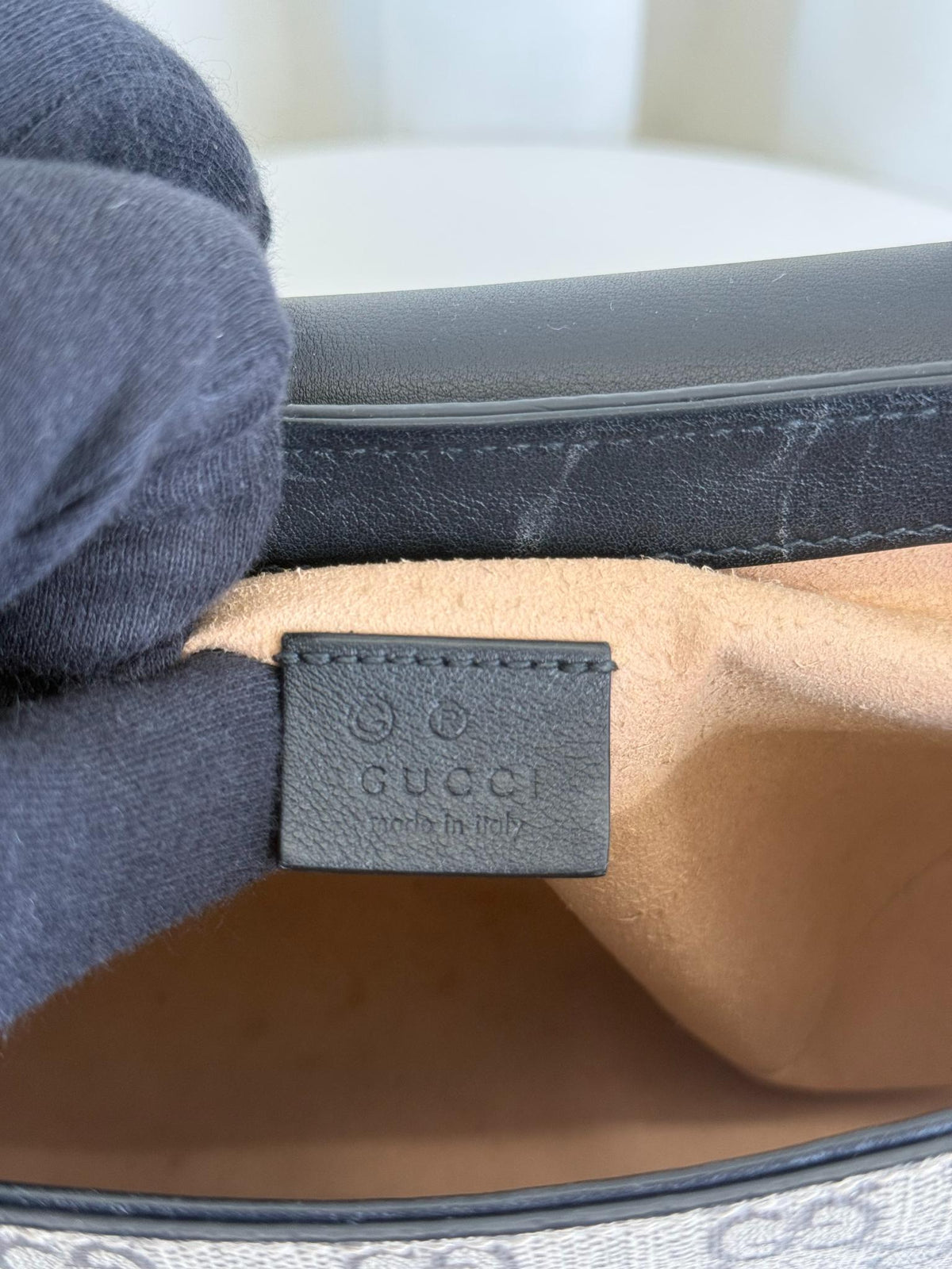 Gucci Beige GG Supreme Coated Canvas Padlock Crossbody Bag