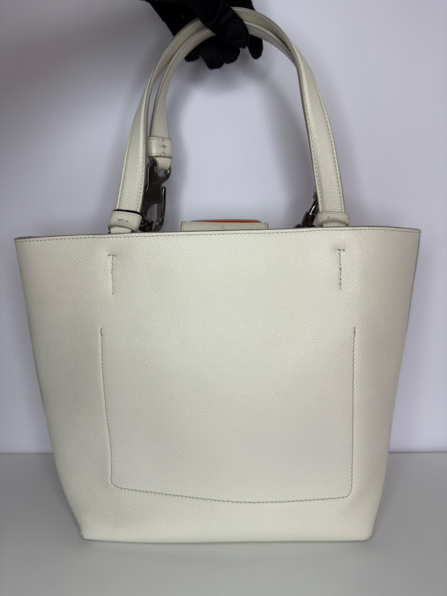 Dolce Gabbana White Leather #DG Beatrice Tote Bag