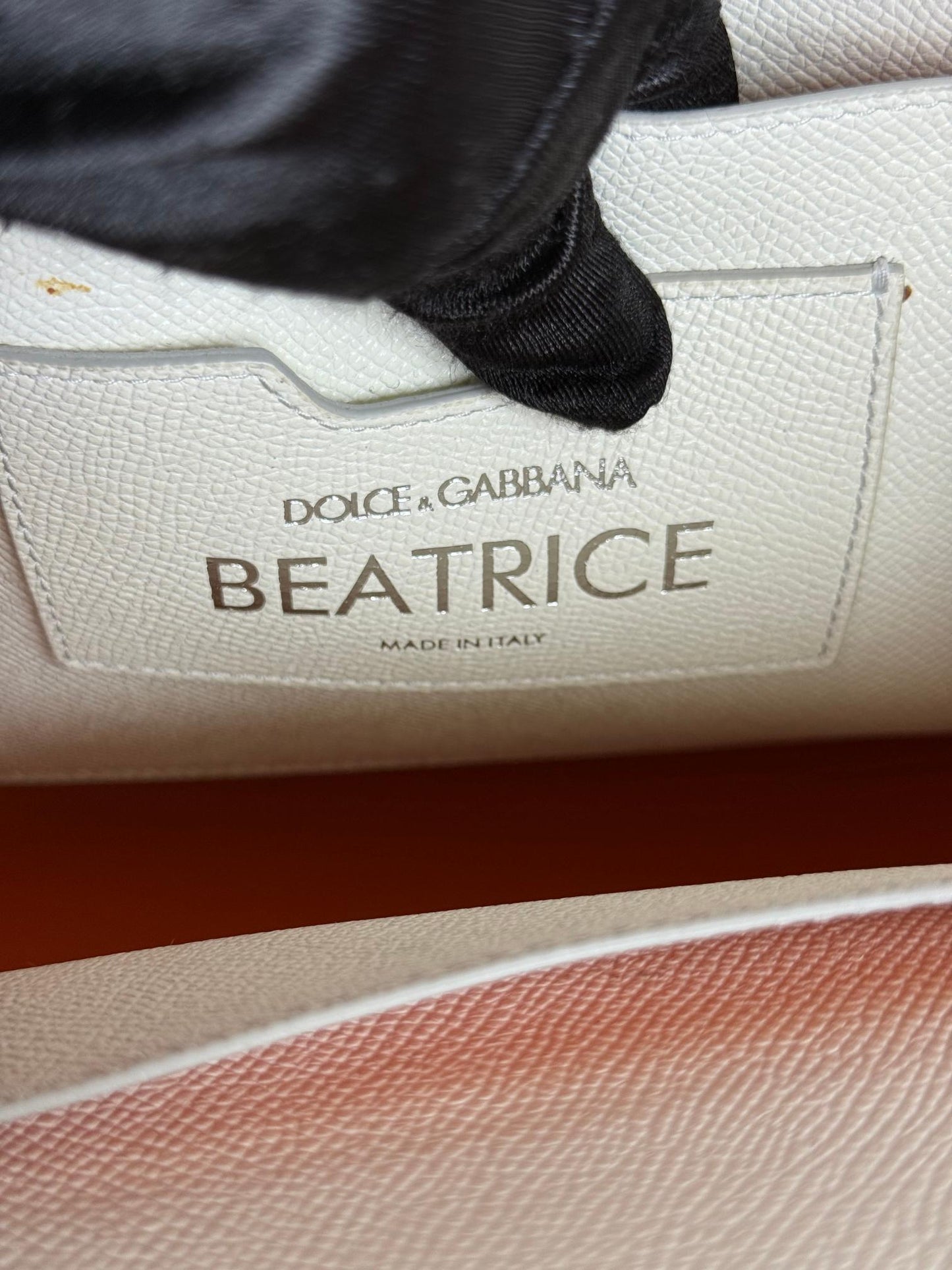 Dolce Gabbana White Leather #DG Beatrice Tote Bag