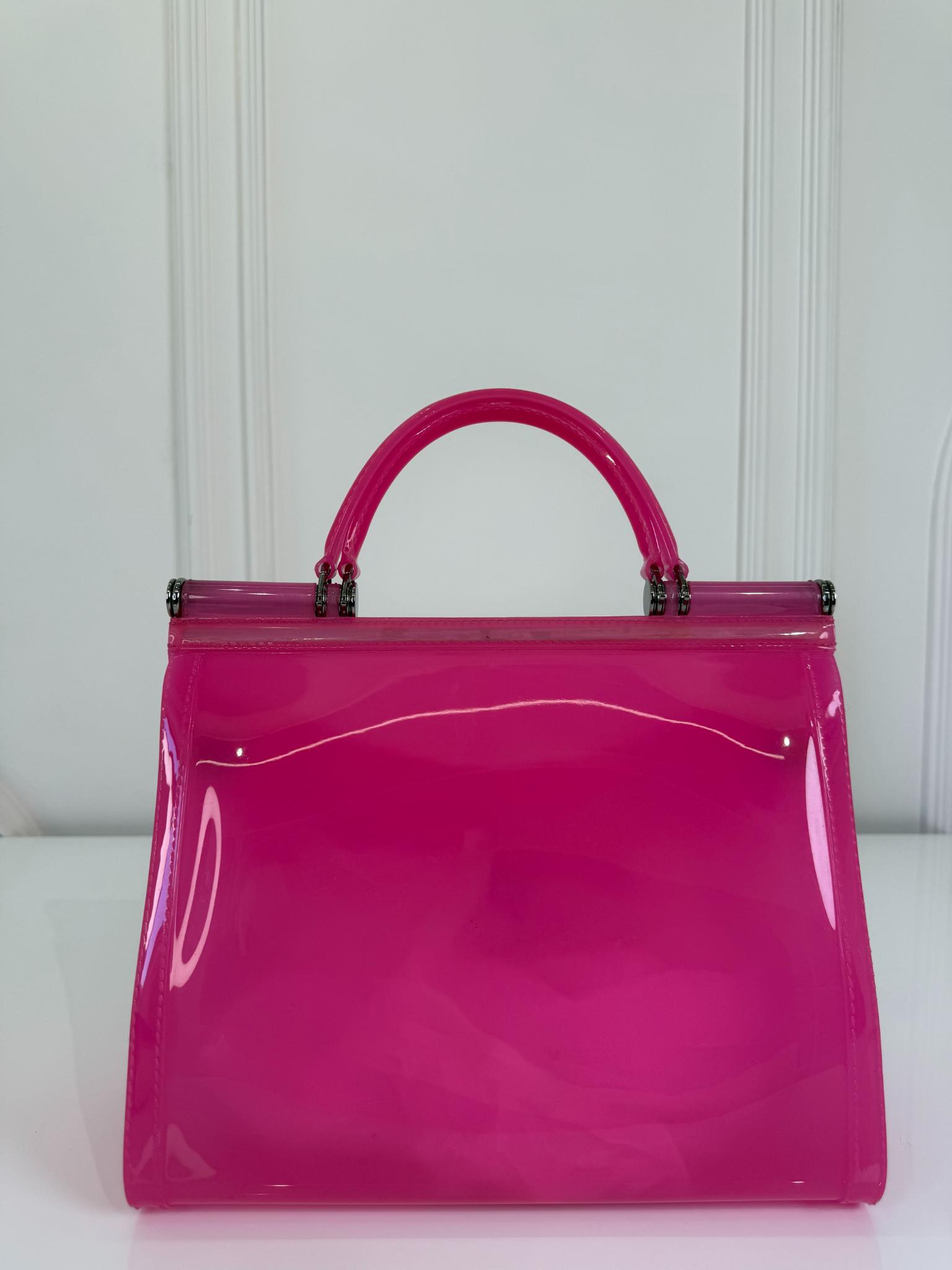 Dolce Gabbana Medium Miss Sicily Pink Rubber Handbag