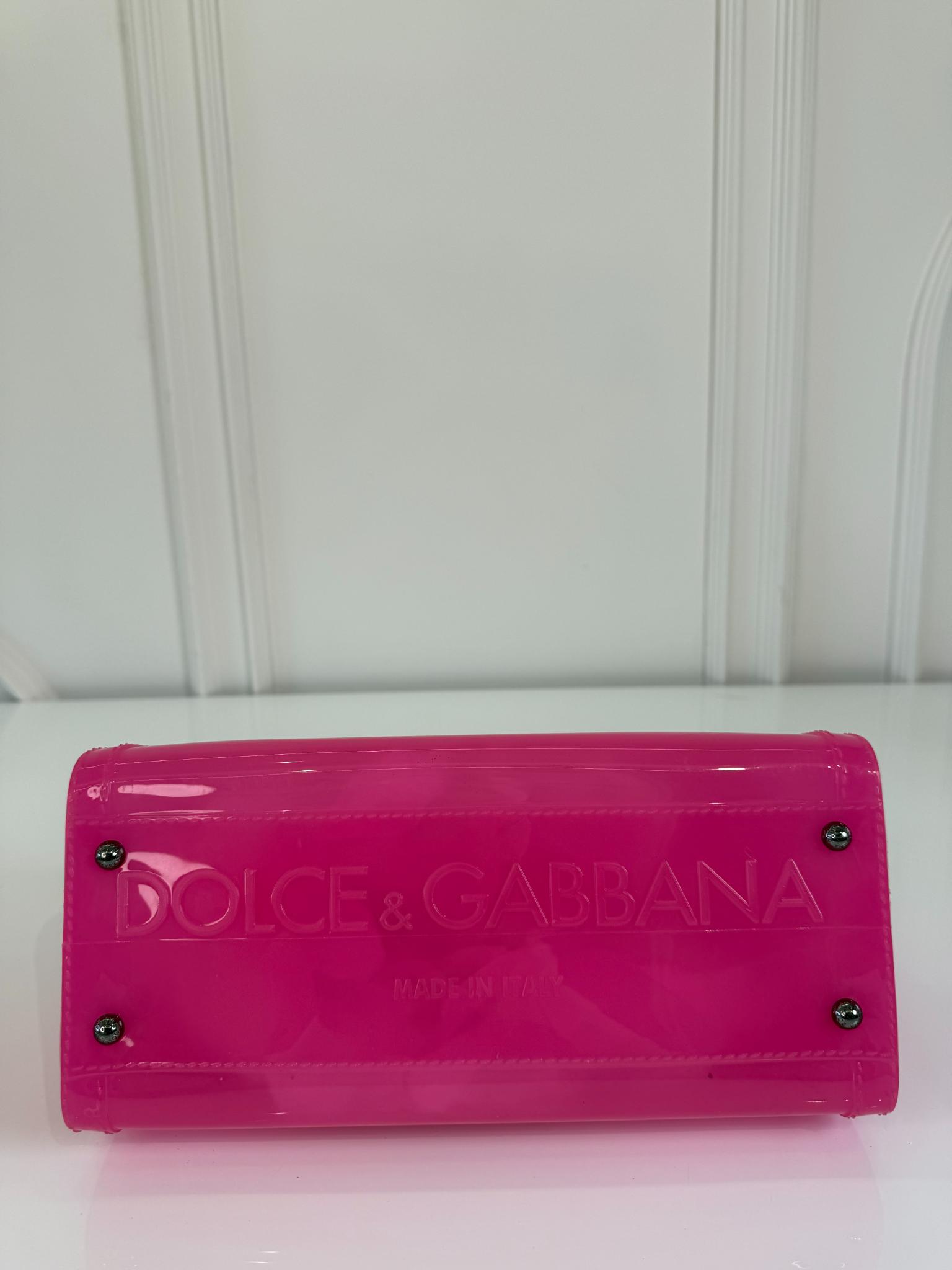 Dolce Gabbana Medium Miss Sicily Pink Rubber Handbag
