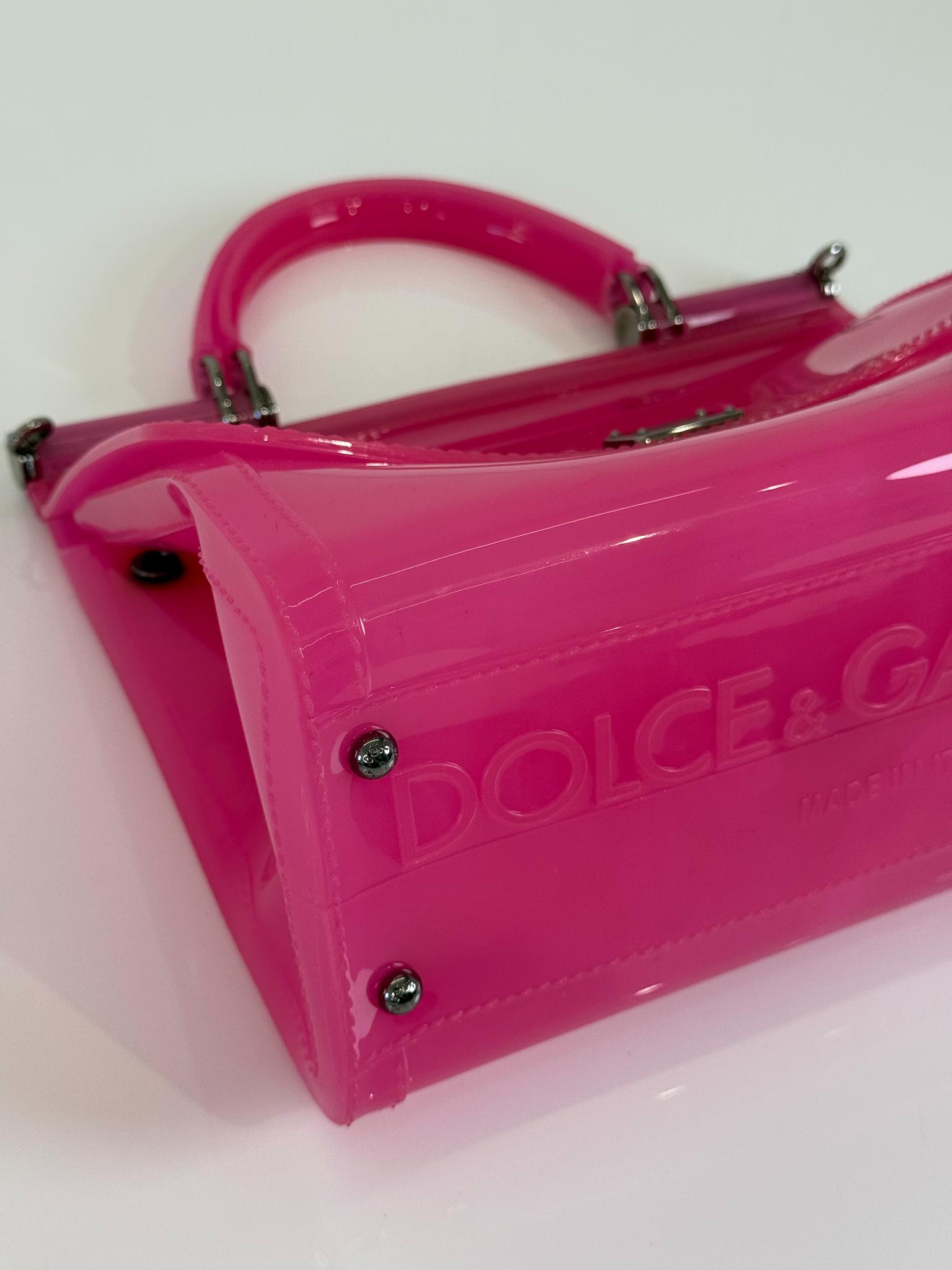 Dolce Gabbana Medium Miss Sicily Pink Rubber Handbag