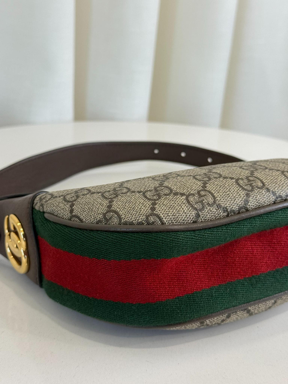 Gucci Ophidia Beige/Ebony GG Supreme Canvas Mini Shoulder Bag