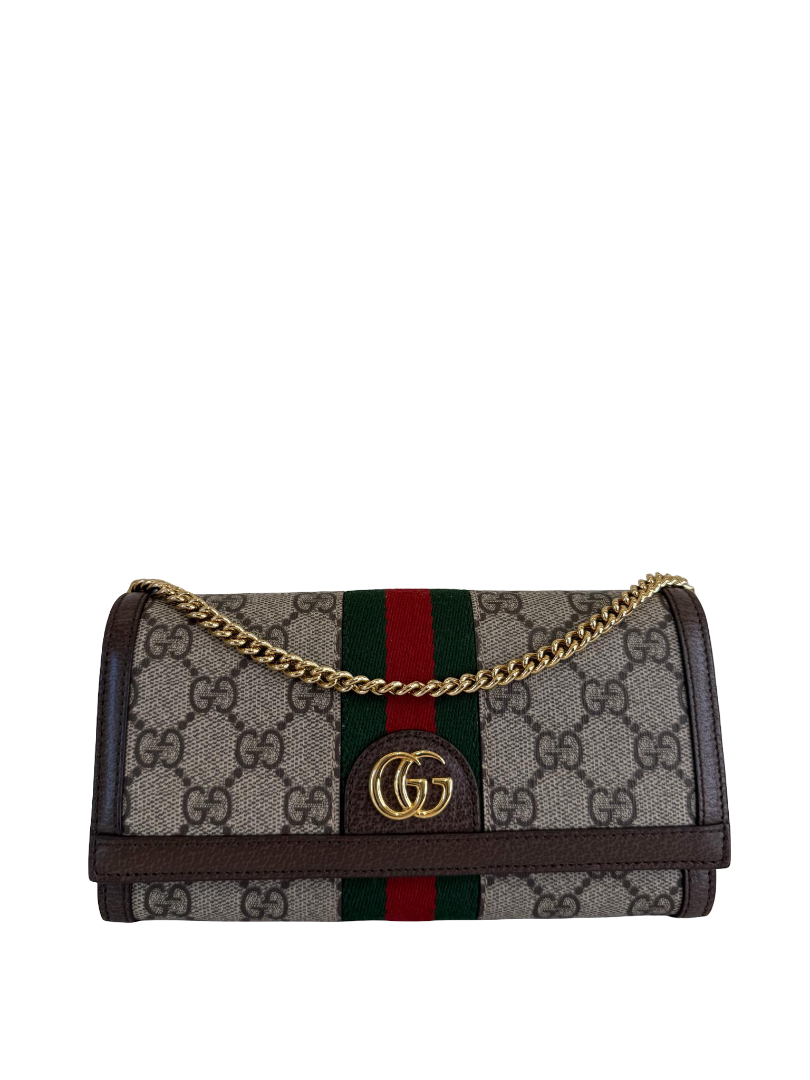 Gucci Ophidia Beige/Brown Wallet on Chain