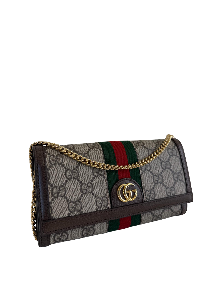 Gucci Ophidia Beige/Brown Wallet on Chain