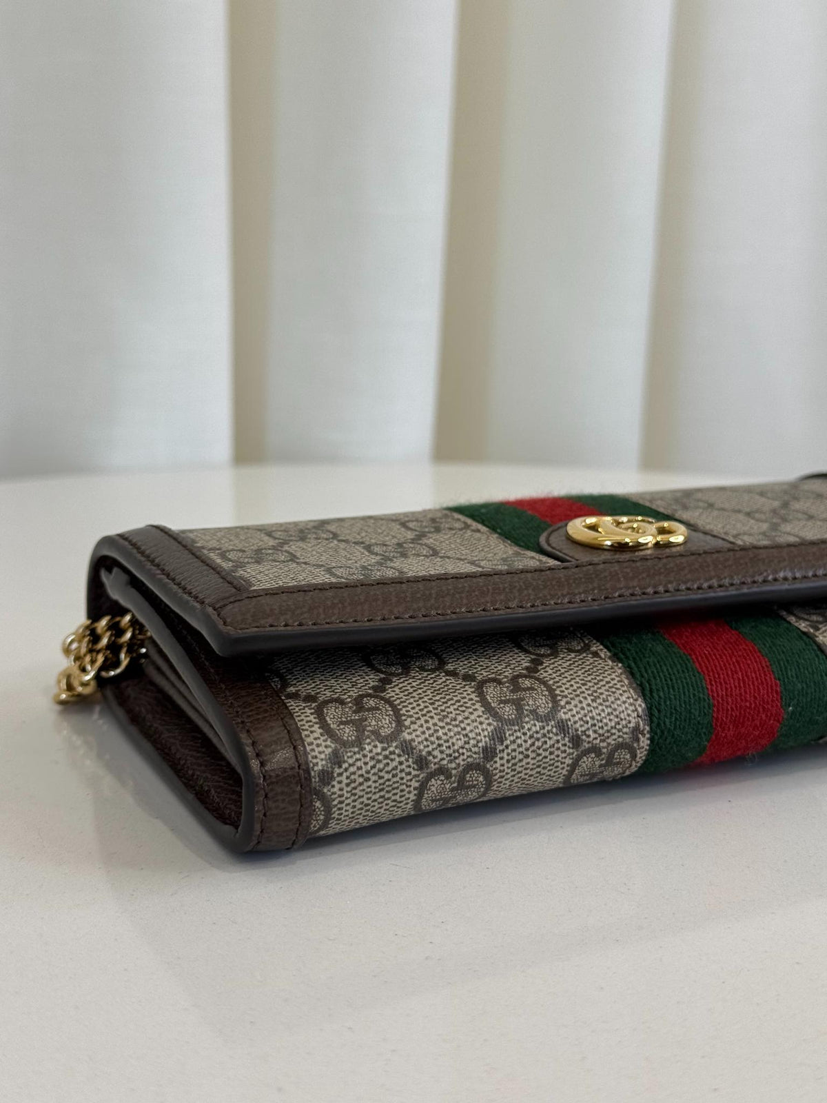 Gucci Ophidia Beige/Brown Wallet on Chain