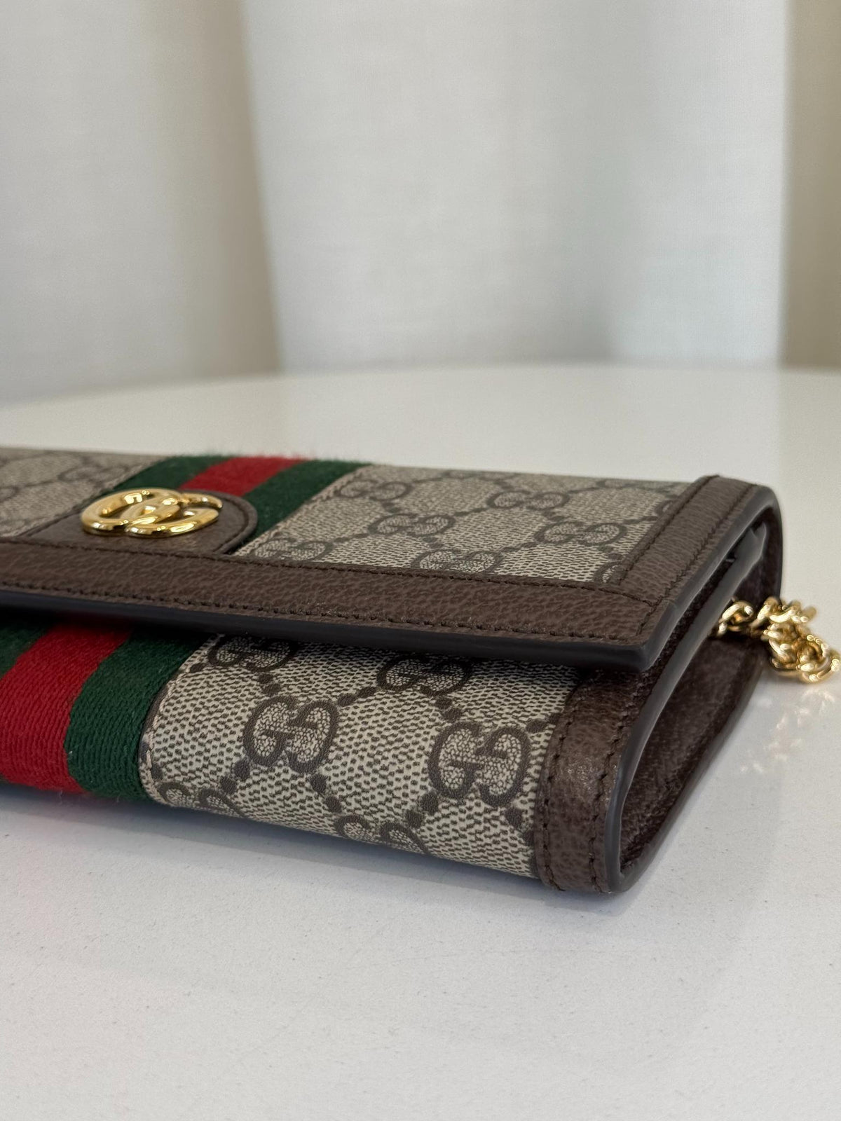 Gucci Ophidia Beige/Brown Wallet on Chain