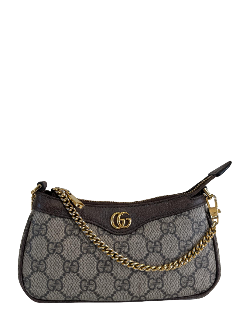 Gucci Ophidia Beige/Ebony GG Canvas Mini Shoulder Bag