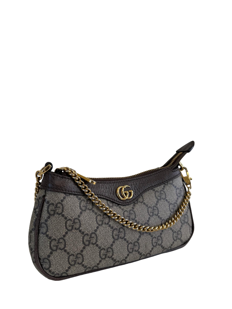 Gucci Ophidia Beige/Ebony GG Canvas Mini Shoulder Bag