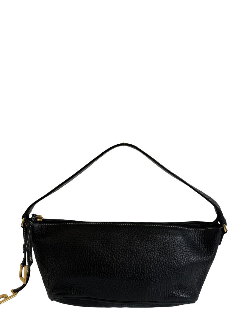 Dolce Gabbana Black Leather Boat Pochette