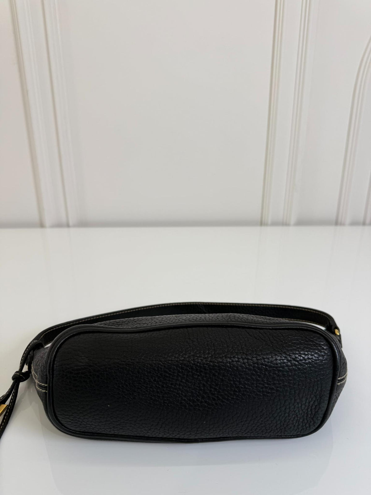Dolce Gabbana Black Leather Boat Pochette