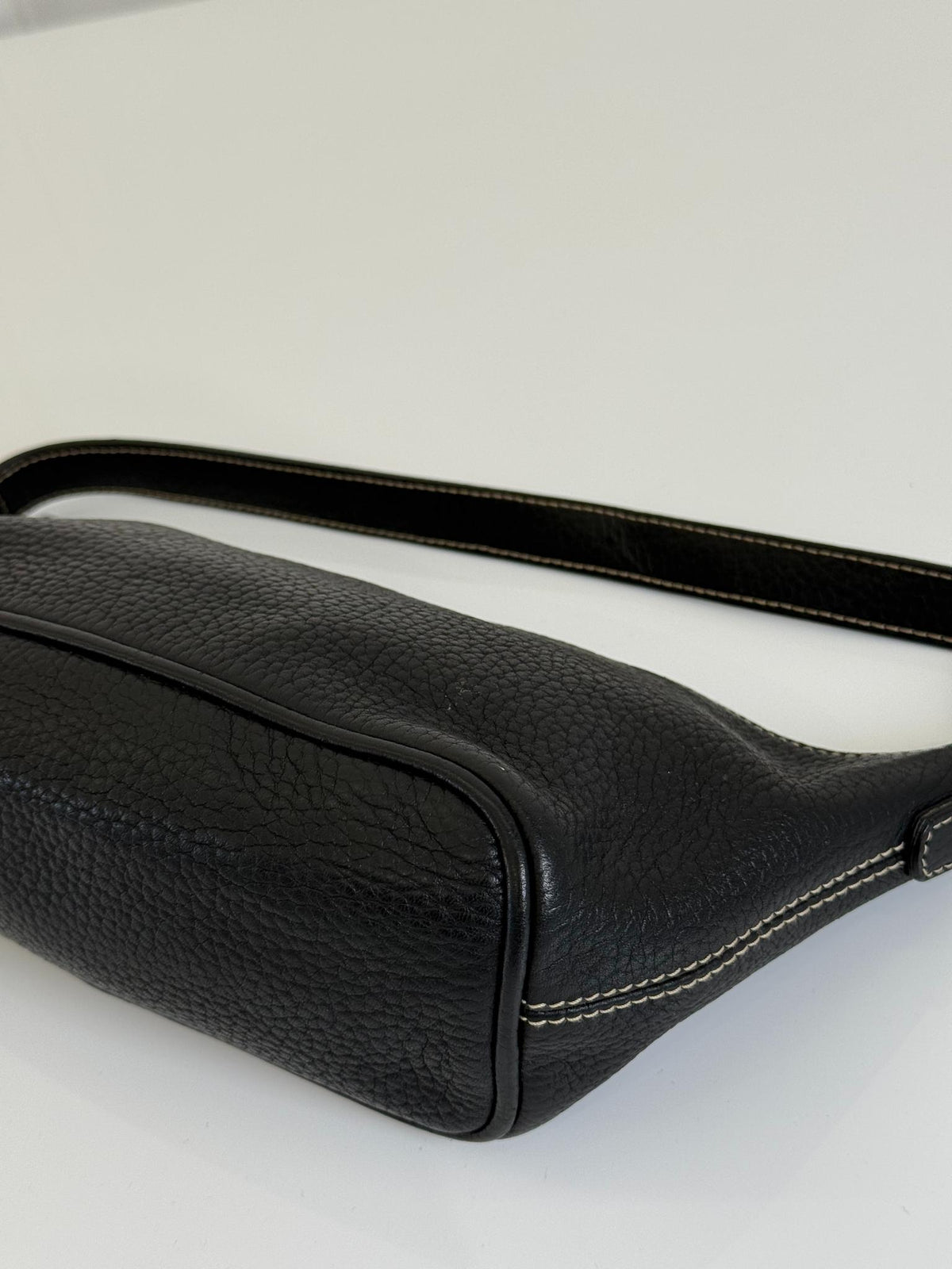 Dolce Gabbana Black Leather Boat Pochette