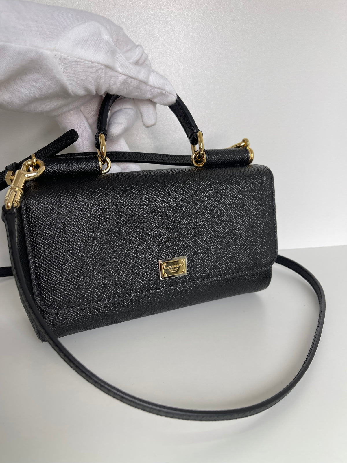Dolce Gabbana Black Sicily Crossbody Bag